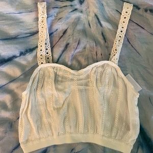 White Crochet Strap Crop top